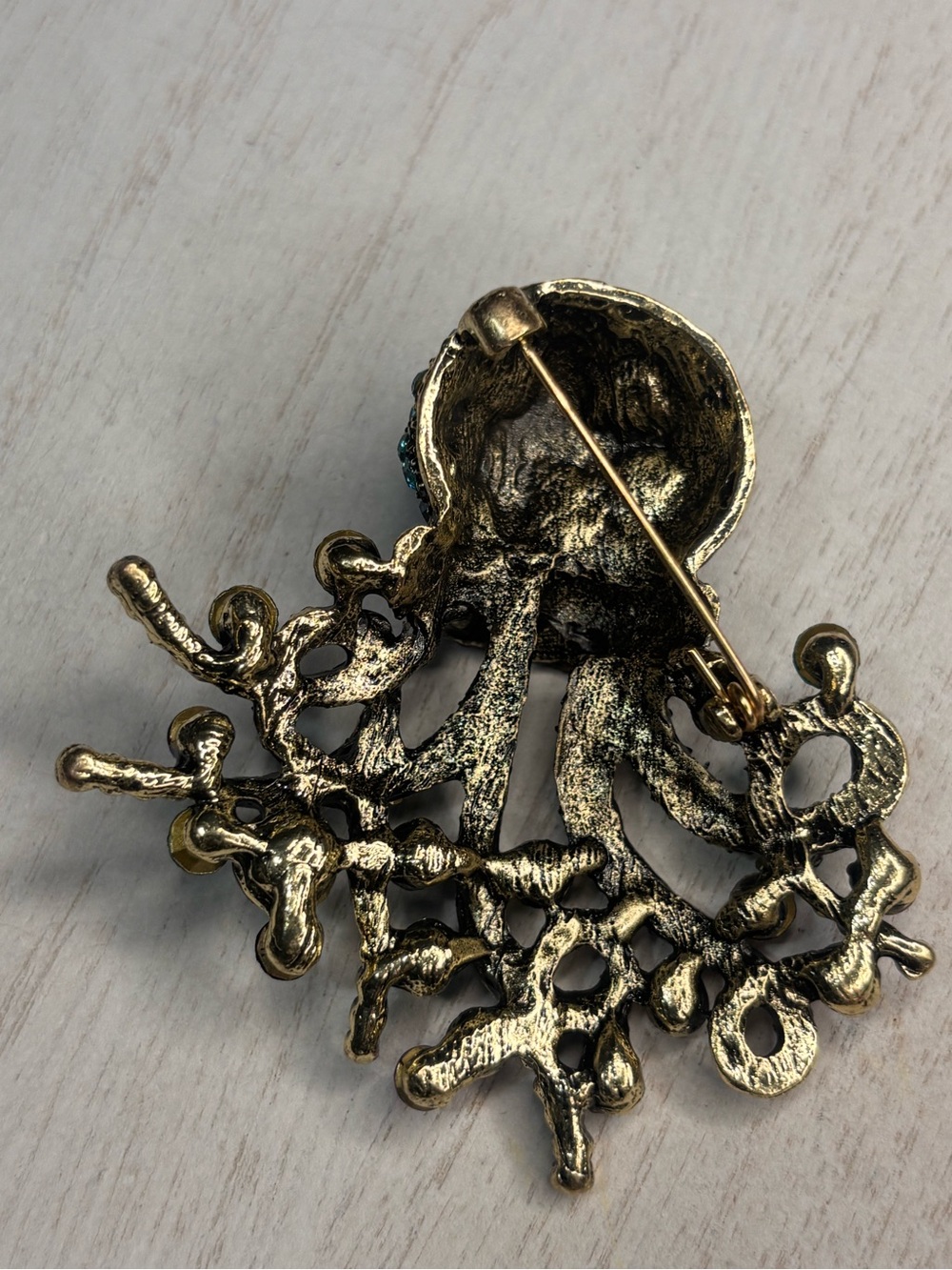 Colorful Rhinestone Octopus Brooch Pin - Picture 3 of 3